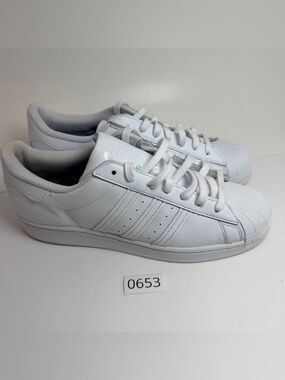 adidas White Leather Low-Top Sneakers